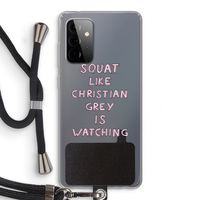 Christian Grey: Samsung Galaxy A72 5G Transparant Hoesje met koord