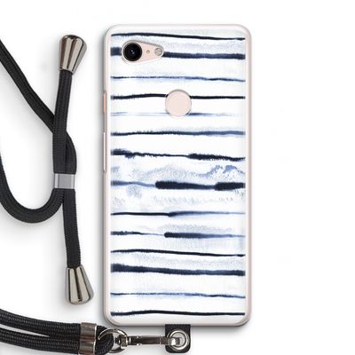 Ink Stripes: Pixel 3 Transparant Hoesje met koord