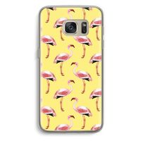 Flamingo's geel: Samsung Galaxy S7 Transparant Hoesje