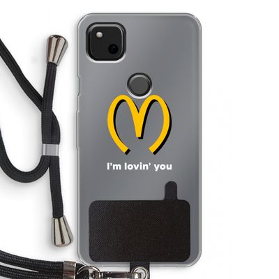 I'm lovin' you: Pixel 4a Transparant Hoesje met koord
