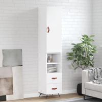 Hoge kast 34,5x34x180 cm bewerkt hout wit