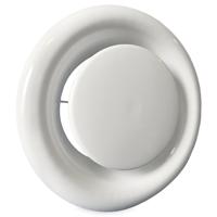 Rooster/ventiel (afzuiging) Ø 100mm Staal - Wit - Met Veer