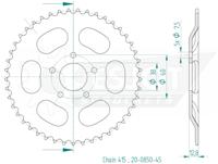 ESJOT Chain wheel 415 45z steel black