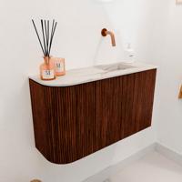 Toiletmeubel Mondiaz Joya Dlux | 71.6 cm | Meubelkleur Ruby | Faye wastafel Nata Wasbak Rechts | Zonder kraangat(en)