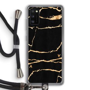 Gouden marmer: Samsung Galaxy A41 Transparant Hoesje met koord