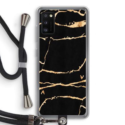 Gouden marmer: Samsung Galaxy A41 Transparant Hoesje met koord