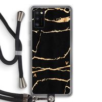 Gouden marmer: Samsung Galaxy A41 Transparant Hoesje met koord