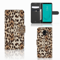 Samsung Galaxy J6 2018 | Telefoonhoesje | Met pasjeshouder | Leopard