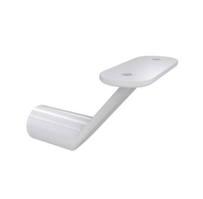 Witte schuine leuningdrager voor vlakke trapleuning (blind) - per stuk