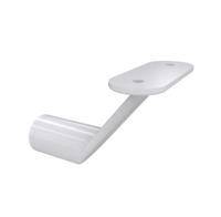 Witte schuine leuningdrager voor vlakke trapleuning (blind) - per stuk