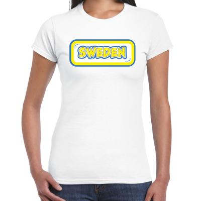 Verkleed T-shirt voor dames - Zweden - wit - supporter - themafeest