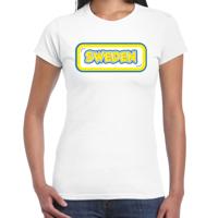 Verkleed T-shirt voor dames - Zweden - wit - supporter - themafeest