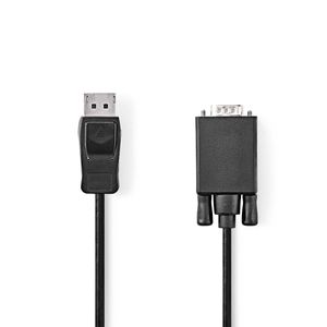 VGA-Kabel | DisplayPort Male | VGA Male | Vernikkeld | Maximale resolutie: 1080p | 2.00 m | Rond | PVC | Zwart