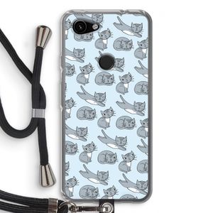 Poezen: Pixel 3a Transparant Hoesje met koord