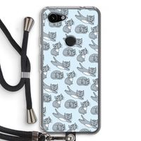 Poezen: Pixel 3a Transparant Hoesje met koord