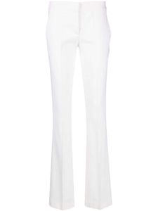 Blumarine pantalon en laine mélangée à coupe évasée - Blanc