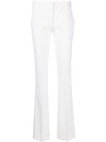 Blumarine pantalon en laine mélangée à coupe évasée - Blanc