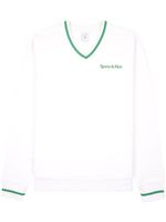 Sporty & Rich sweat en coton à logo brodé - Blanc