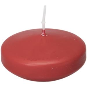 Enlightening Candles Drijfkaarsen - 24x stuks - rood - ca 8 branduren - geurloos - Dia 8 cm - groot