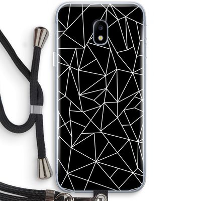 Geometrische lijnen wit: Samsung Galaxy J3 (2017) Transparant Hoesje met koord