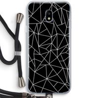 Geometrische lijnen wit: Samsung Galaxy J3 (2017) Transparant Hoesje met koord