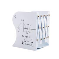 Cartoon Battleman patroon boekenplank metalen Boekensteun Bureauhouder staan stretchable Bookstand organisator briefpapier (wit)