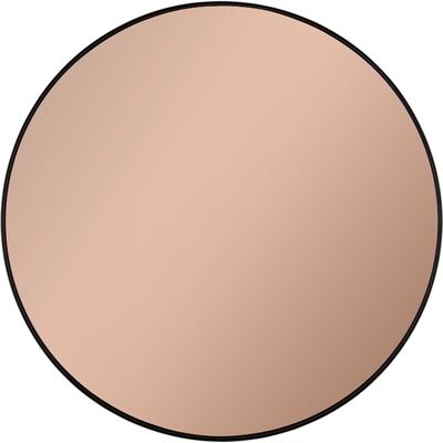 Spiegel - Wandspiegel - Trion Brid - Roze Spiegelglas - Rond - 80cm - Metaal - Zwart
