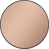 Spiegel - Wandspiegel - Trion Brid - Roze Spiegelglas - Rond - 80cm - Metaal - Zwart