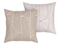 LIVARNO home 2 Kussenslopen 60 x 50 cm (taupe/wit)