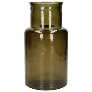 Bloemenvaas Garcia - gerecycled glas - donkergroen transparant - D15 x H28 cm   -