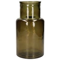 Bloemenvaas Garcia - gerecycled glas - donkergroen transparant - D15 x H28 cm   - - thumbnail
