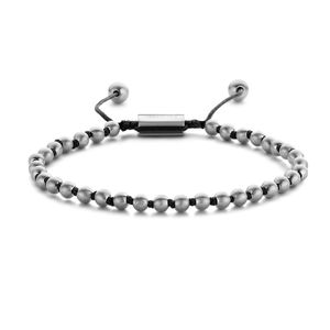Frank 1967 Beads 7FB 0376 Armband Beads staal 4 mm zilverkleurig-zwart