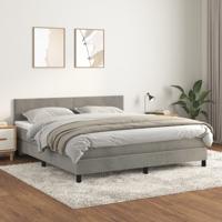 Boxspring met matras fluweel lichtgrijs 180x200 cm