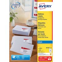Avery J8160-100 adresetiketten 63,5 x 38,1 mm (b x h), 2.100 etiketten, wit 5 stuks - thumbnail