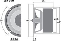 Monacor SPX-31M 20 W 1 stuk(s) Luidspreker met volledig bereik - thumbnail