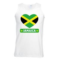 Jamaica hart vlag singlet shirt/ tanktop wit heren - thumbnail