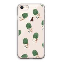 Cactusprint roze: iPhone 8 Transparant Hoesje