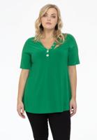 Yoek Tuniek flare met knopen | Groen | Maat 38/40