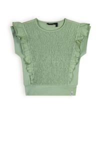 NoNo Meisjes t-shirt smock - Kety - Sage groen