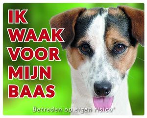 Jack Russell Terrier Waakbord - Ik waak voor Gladhaar