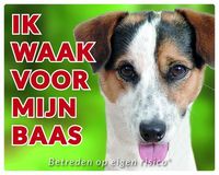 Jack Russell Terrier Waakbord - Ik waak voor Gladhaar - thumbnail