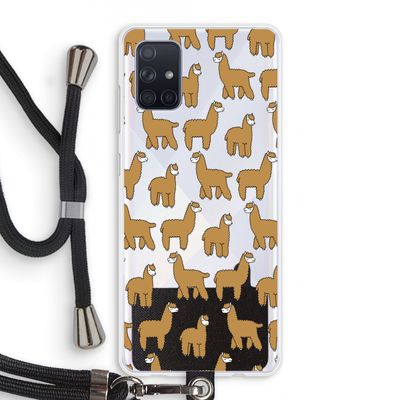 Alpacas: Samsung Galaxy A71 Transparant Hoesje met koord