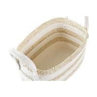 Mand DKD Home Decor Wit Beige Natuurlijke Vezel 33 x 16 x 19 cm
