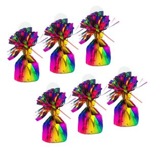 Ballon gewichtjes - 6x - regenboogkleur - 170 gram - gewichtjes voor helium ballontrosjes