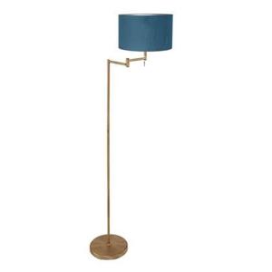 Mexlite Vloerlamp Bella Brons Lampenkap Ø 30cm Blauw E27 Fitting