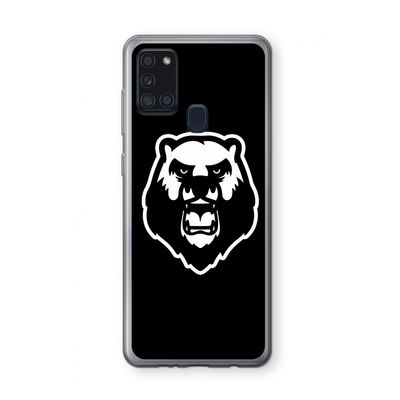 Angry Bear (black): Samsung Galaxy A21s Transparant Hoesje