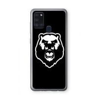 Angry Bear (black): Samsung Galaxy A21s Transparant Hoesje