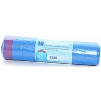 Afvalzakken/vuilniszakken - 10x - 120 liter - blauw - incl. handvaten - Vuilniszakken - thumbnail