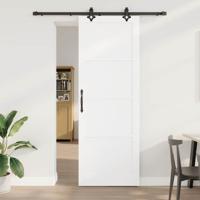 Schuifdeur Wit en zwart 83 x 232 cm Massief grenenhout