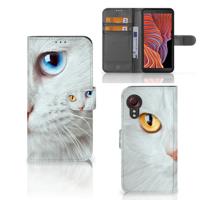 Samsung Galaxy Xcover 5 | Telefoonhoesje | Met pasjeshouder | Witte Kat